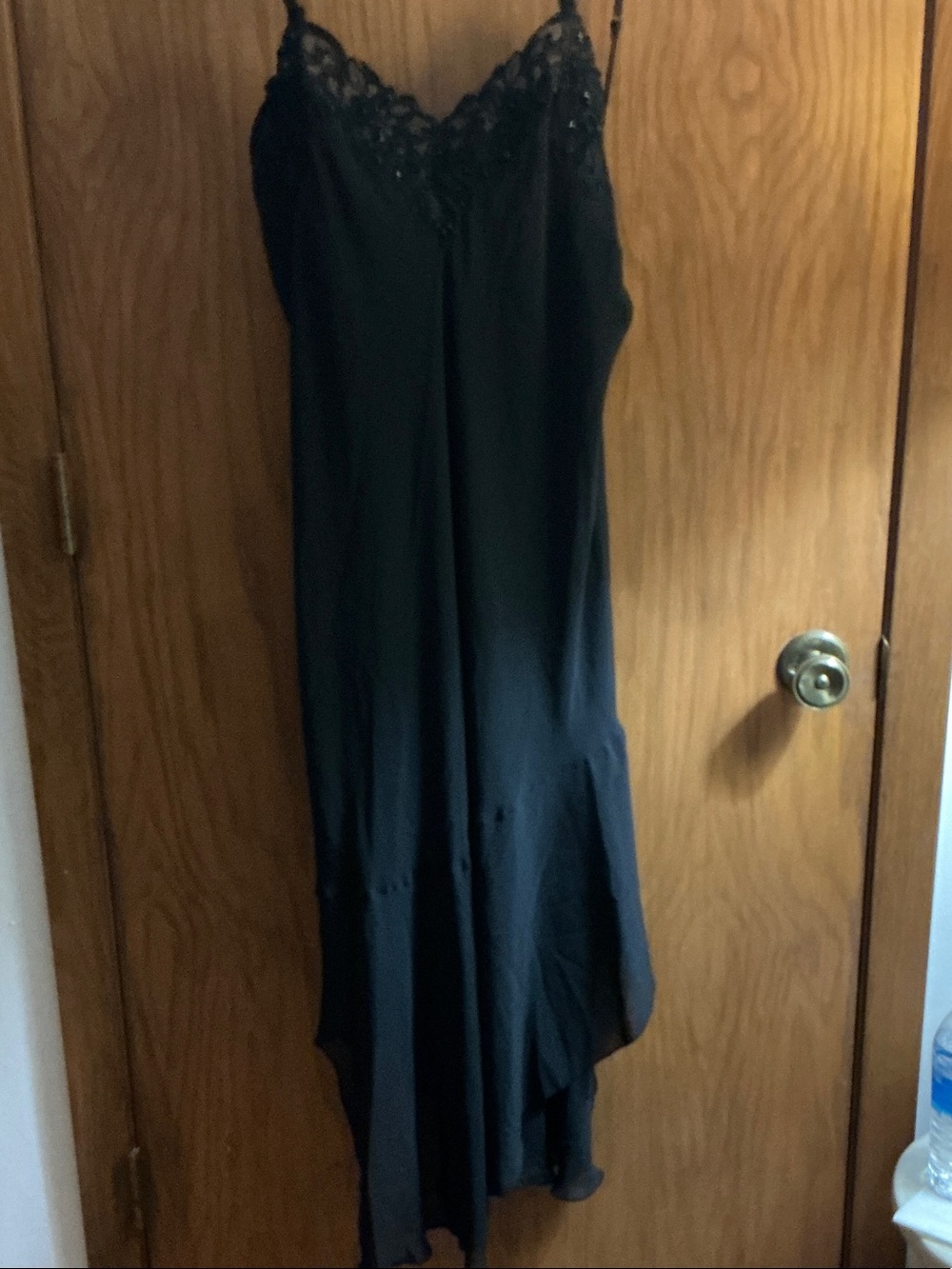 Black Lace-Trim sheer nightgown.  Very elegant, beaded
